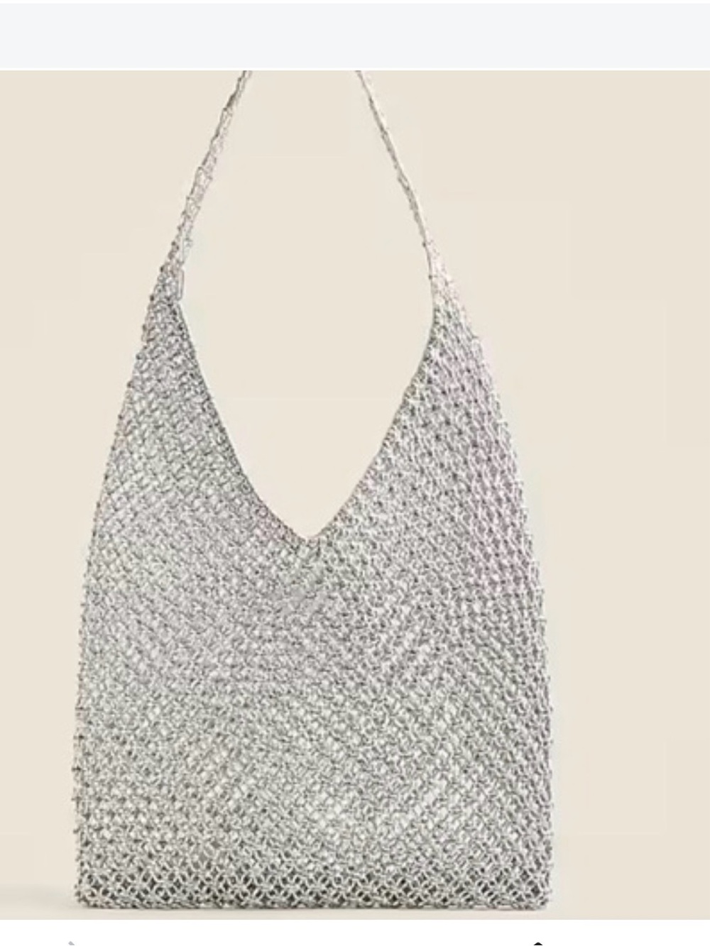 J. Crew Silver Woven Shoulder Bag